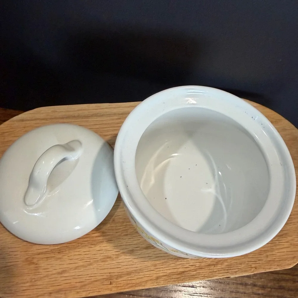 Corelle Coordinates Abundance Sugar Bowl with Lid Stoneware Floral Blue Yellow